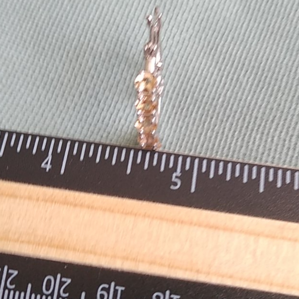 🌻💛 GOLDEN IMPERIAL TOPAZ CHARM HOOP EARRING'S 💛 - Picture 3 of 6